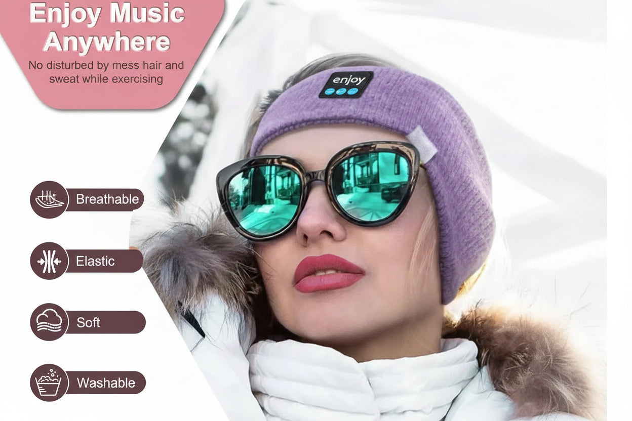 𝐸𝓃𝒿𝑜𝓎™  Wireless Headphones Headband Unisex Sports Music Winter Outdoor Ear-Muffs Ear Cover Bluetooth Headset