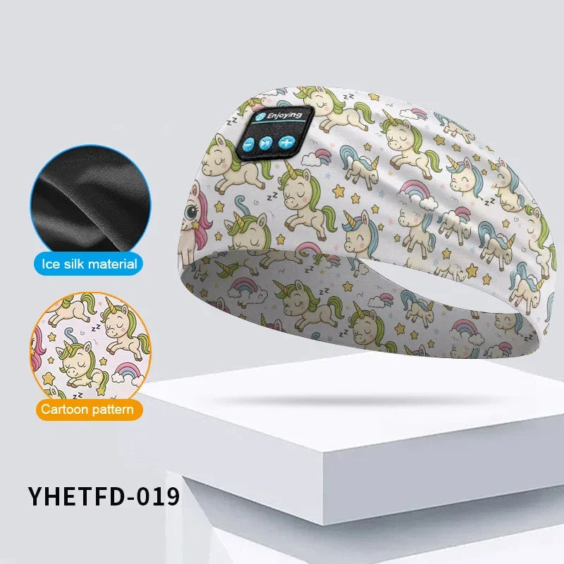 Kids Cartoon Bluetooth Headband – Music, Sleep & Comfort