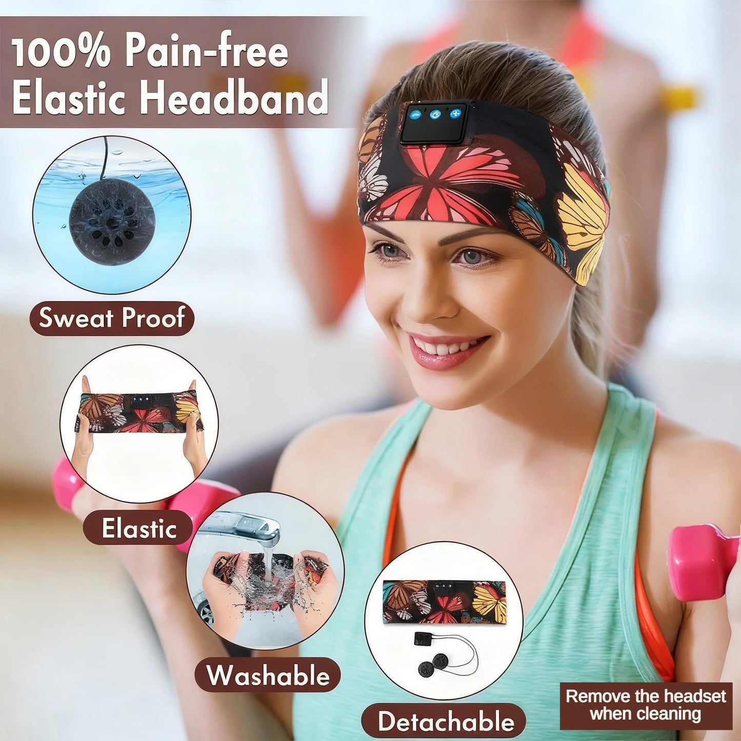 𝐸𝓃𝒿𝑜𝓎™ Floral Bluetooth Headband Headphones