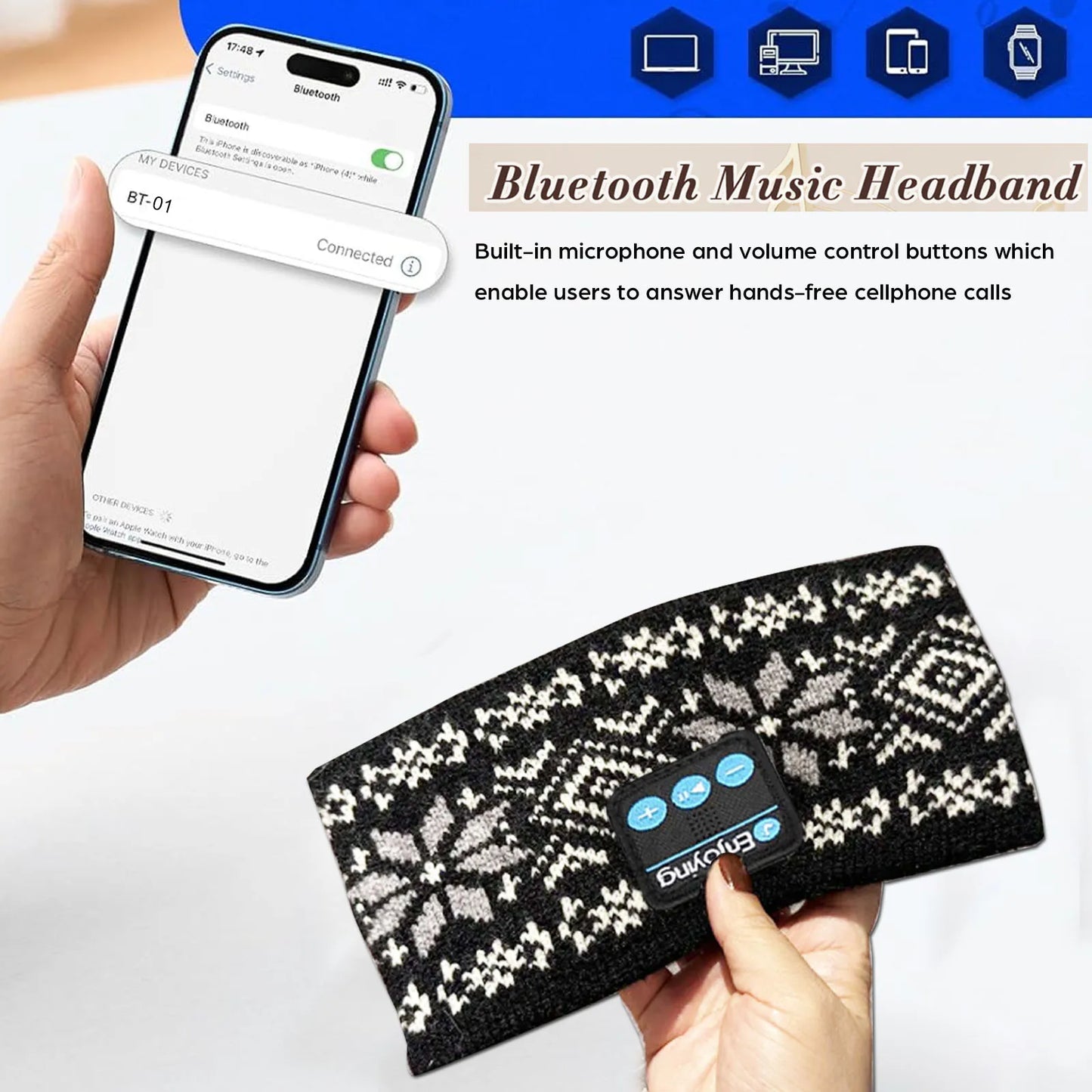 Knitted Bluetooth Headband - Warmth & Wireless Audio