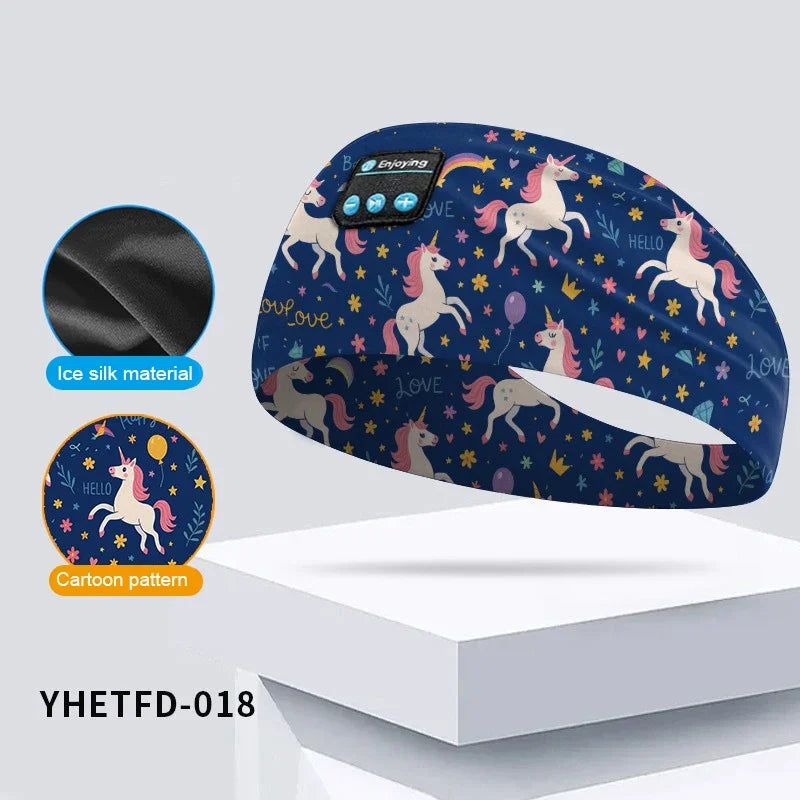 Kids Cartoon Bluetooth Headband – Music, Sleep & Comfort