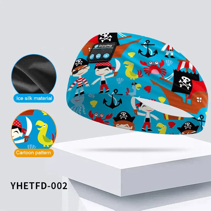 Kids Cartoon Bluetooth Headband – Music, Sleep & Comfort
