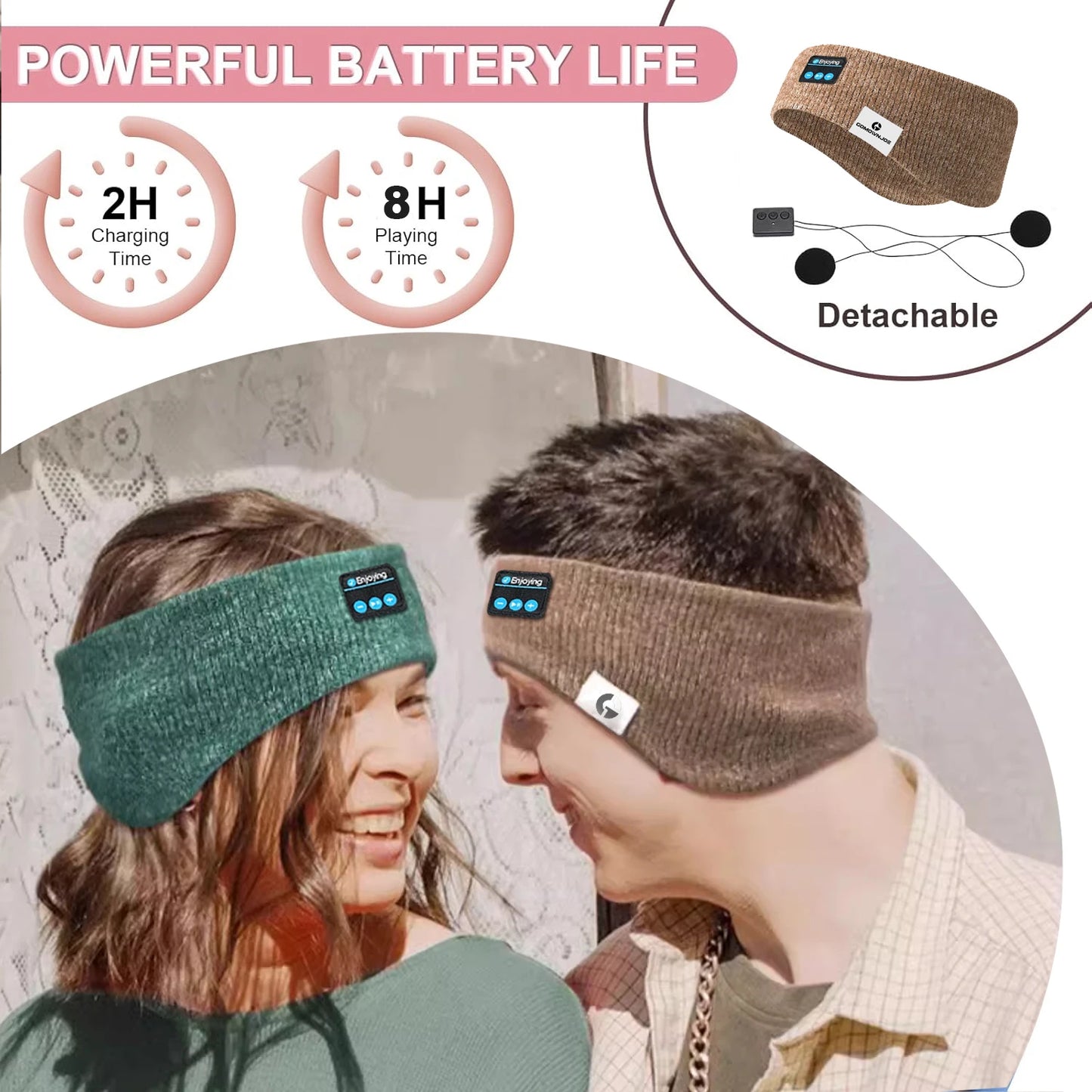 𝐸𝓃𝒿𝑜𝓎™  Wireless Headphones Headband Unisex Sports Music Winter Outdoor Ear-Muffs Ear Cover Bluetooth Headset