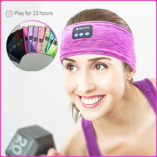 𝐸𝓃𝒿𝑜𝓎™ Bluetooth Headband Music Player Thin Soft Elastic Comfortable Wireless